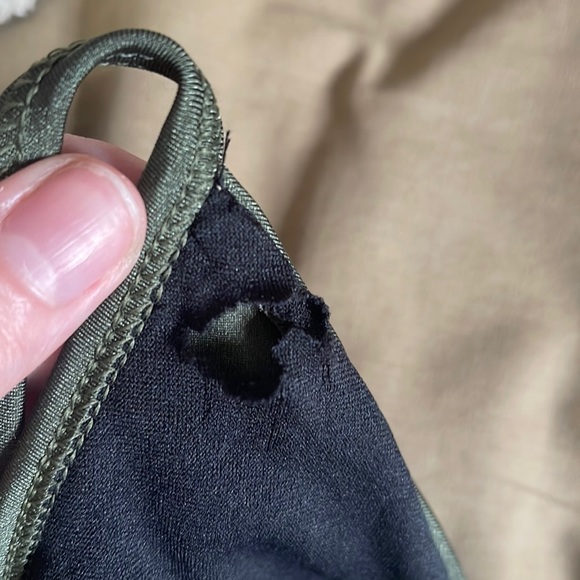 Khaki green strappy bikini top. - Picture 7 of 8